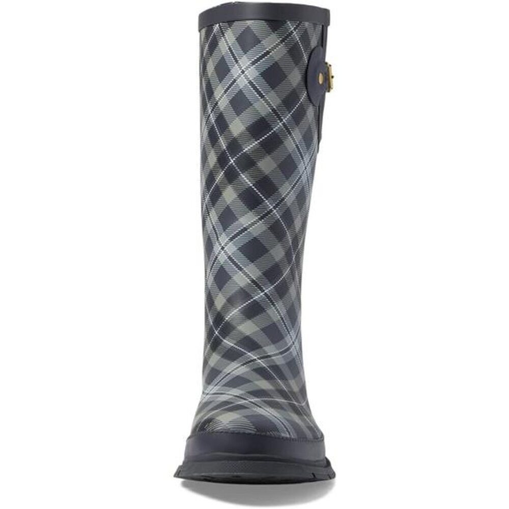 NEW Women's Unique Printed Tall 100% Waterproof Rain Boot Adjustable Strap - Picture 2 of 6